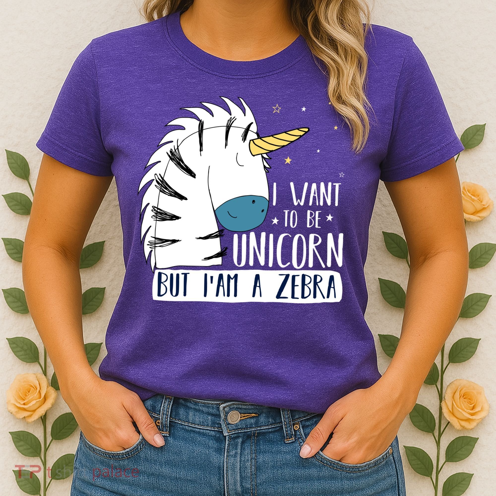 I Want To Be A Unicorn But I'm A Zebra Funny Women's T-Shirt