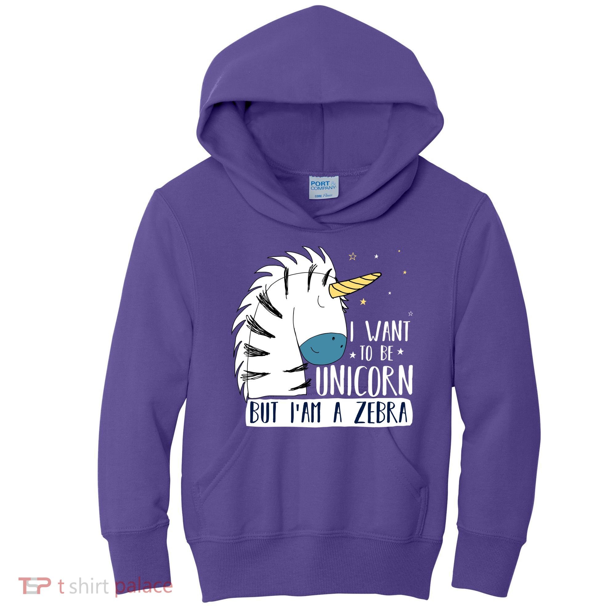 I Want To Be A Unicorn But I'm A Zebra Funny Kids Hoodie