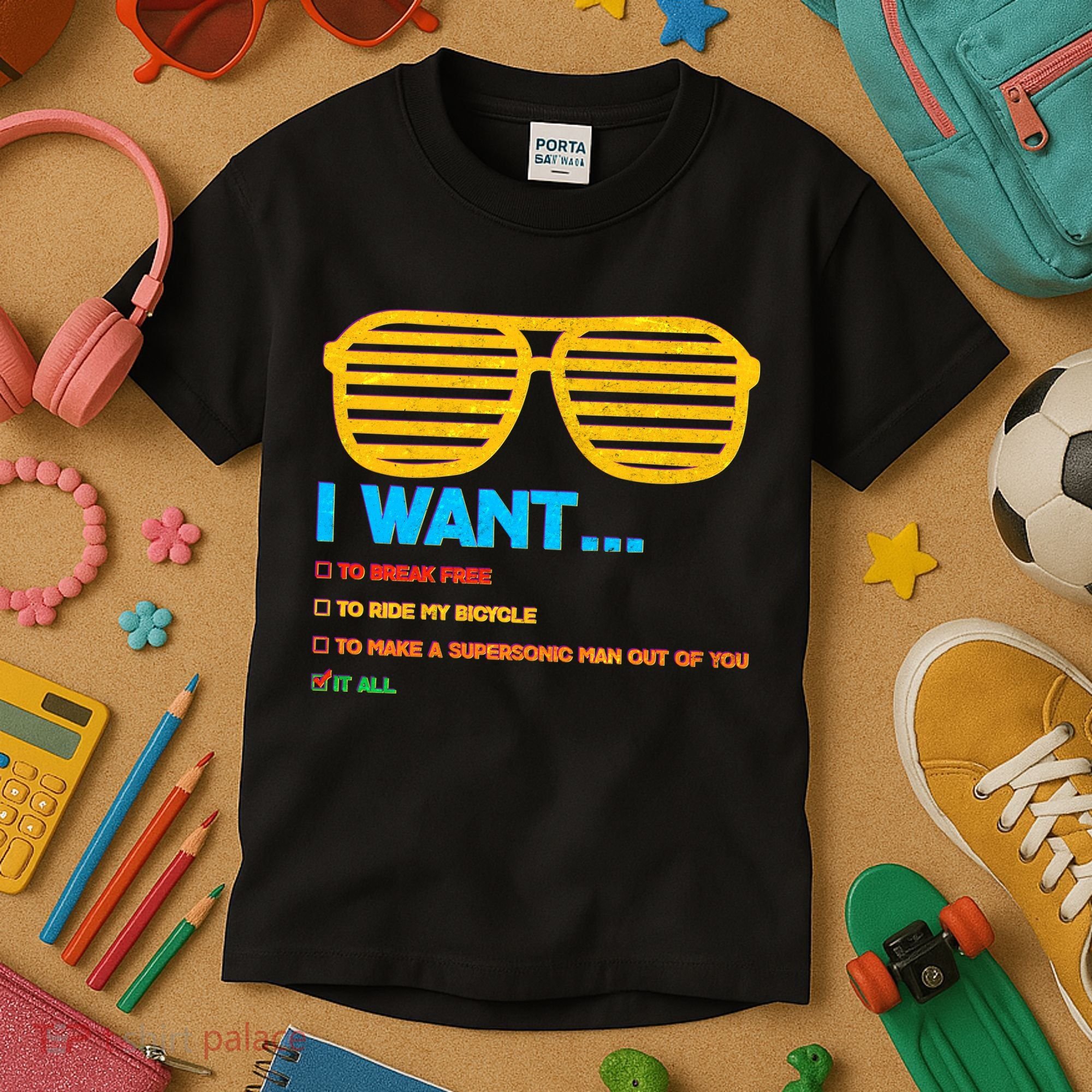 I Want To Break Free Ride Bicycle Want It All Kids T-Shirt