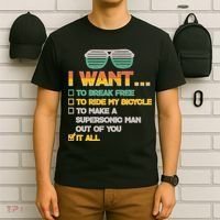 I Want To Break Free To Ride My Bicycle It All Sunglasses T-Shirt thumb 6