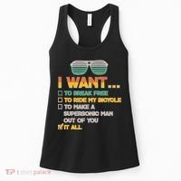I Want To Break Free To Ride My Bicycle It All Sunglasses Women's Tank Top thumb 0