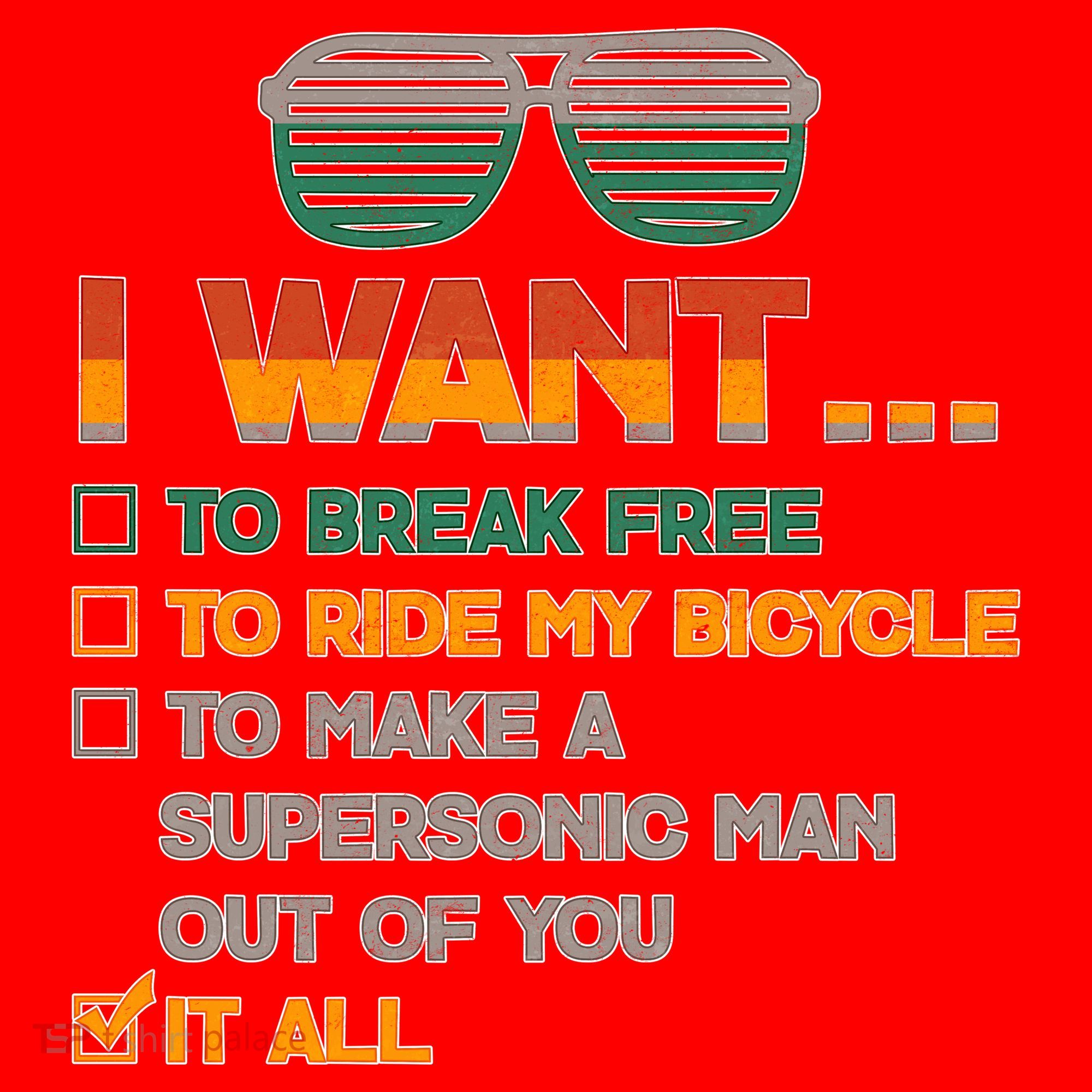 I Want To Break Free To Ride My Bicycle It All Sunglasses Santa Hat