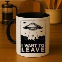 I Want To Leave UFO Alien Coffee Mug thumb 4