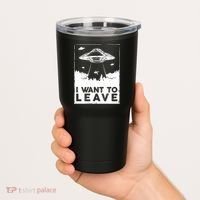 I Want To Leave UFO Alien Tumbler thumb 2