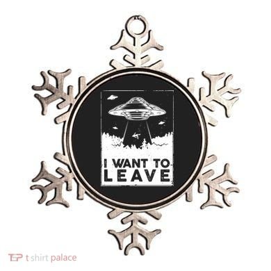 I Want To Leave UFO Alien Ornament