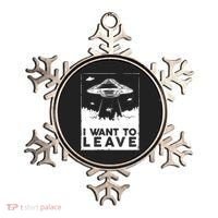 I Want To Leave UFO Alien Ornament thumb 0