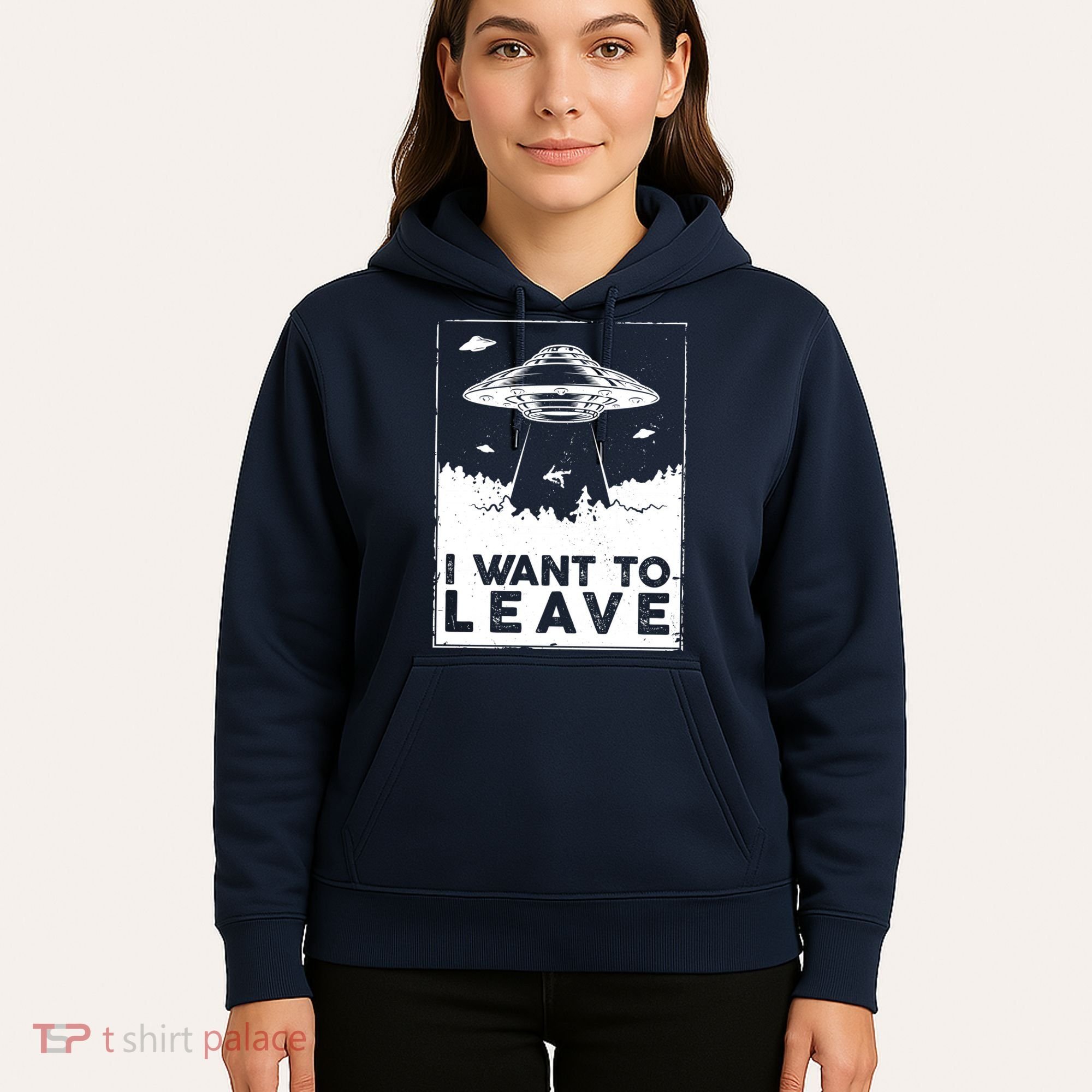 I Want To Leave UFO Alien Hoodie