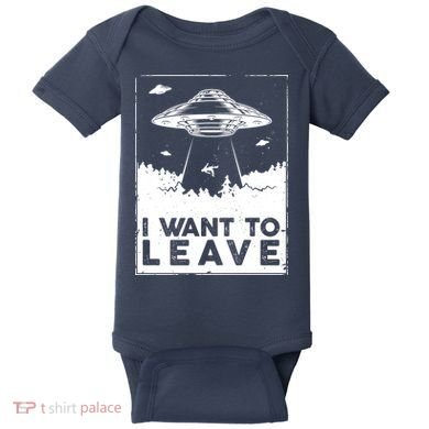 I Want To Leave UFO Alien Baby Bodysuit