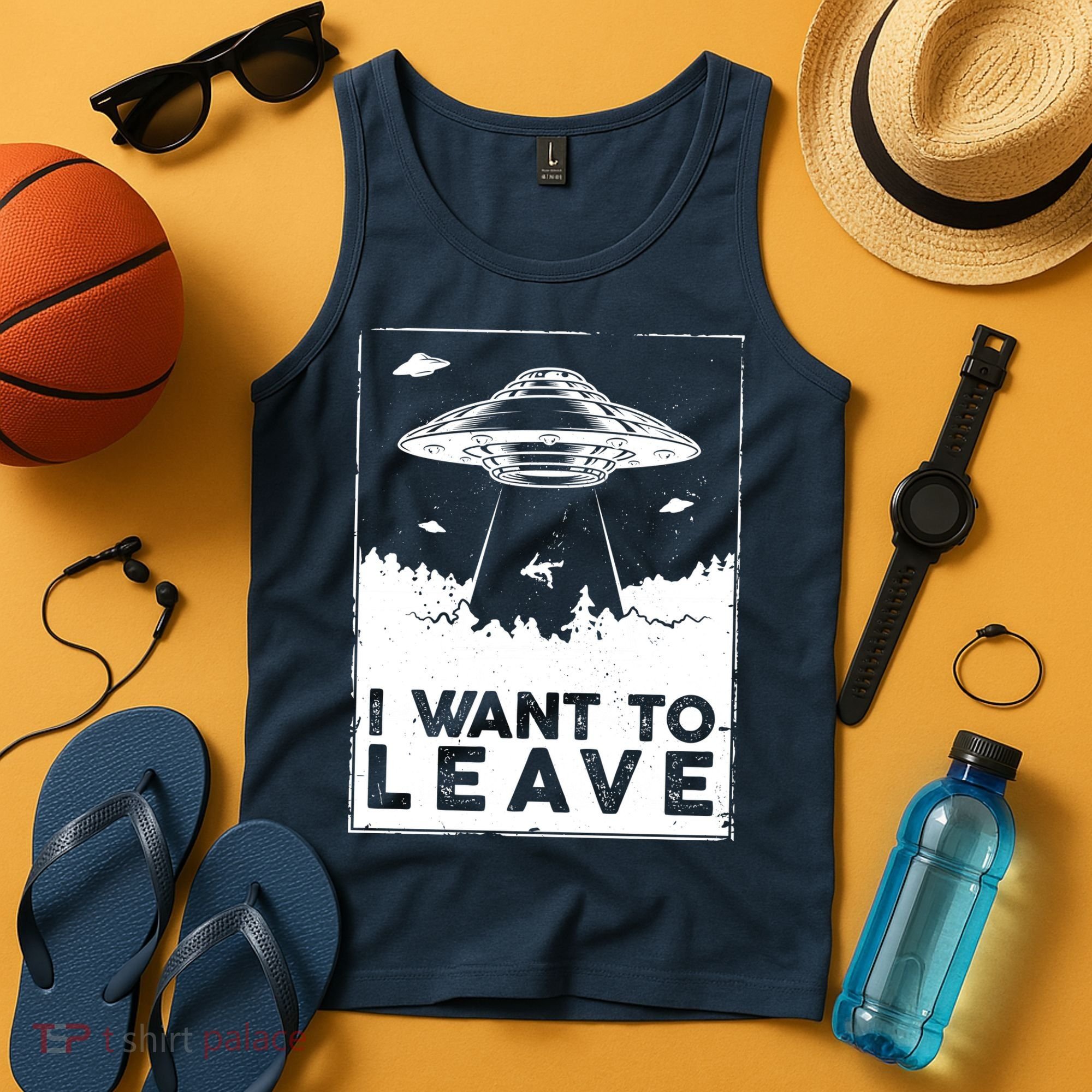 I Want To Leave UFO Alien Tank Top