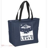 I Want To Leave UFO Alien Tote Bag thumb 2