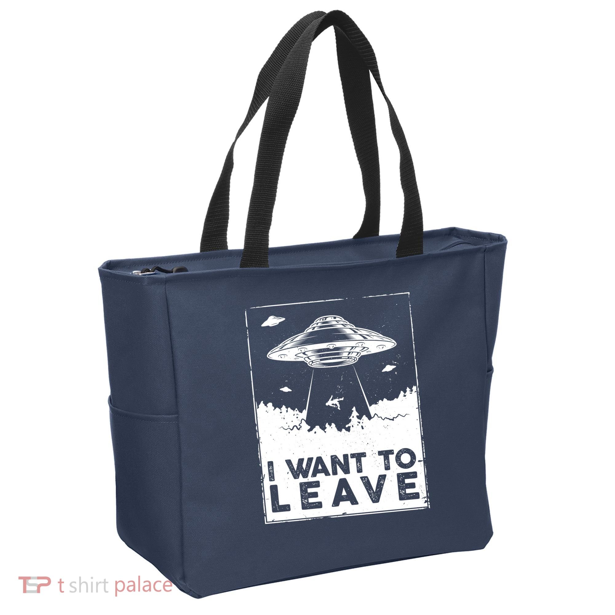I Want To Leave UFO Alien Tote Bag
