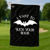 I Want To Suck Your Boob Golf Towel thumb 1