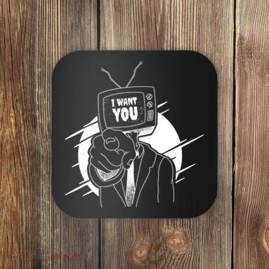 I Want You Television Retro Funny Coaster