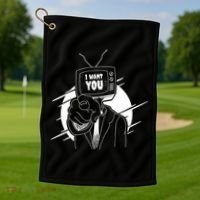I Want You Television Retro Funny Golf Towel thumb 1
