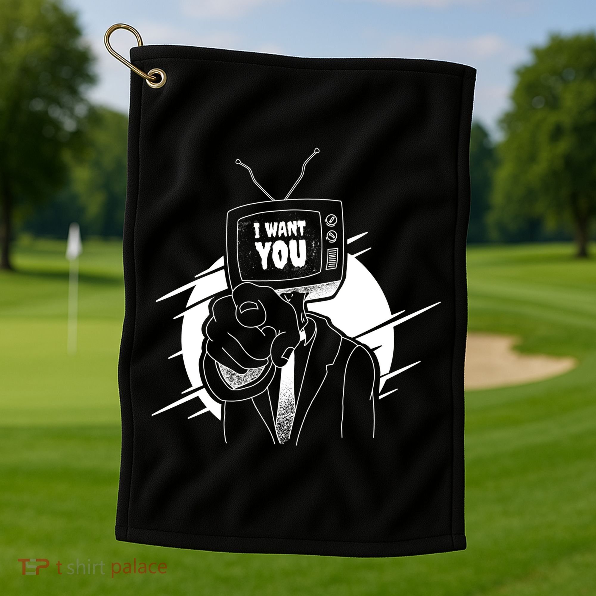 I Want You Television Retro Funny Golf Towel