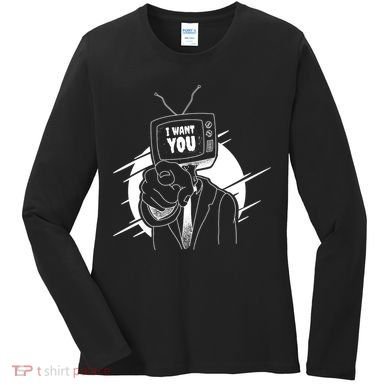I Want You Television Retro Funny Women's Long Sleeve Shirt