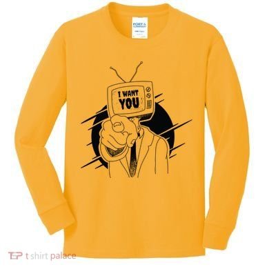 I Want You Television Retro Funny Kids Long Sleeve Shirt