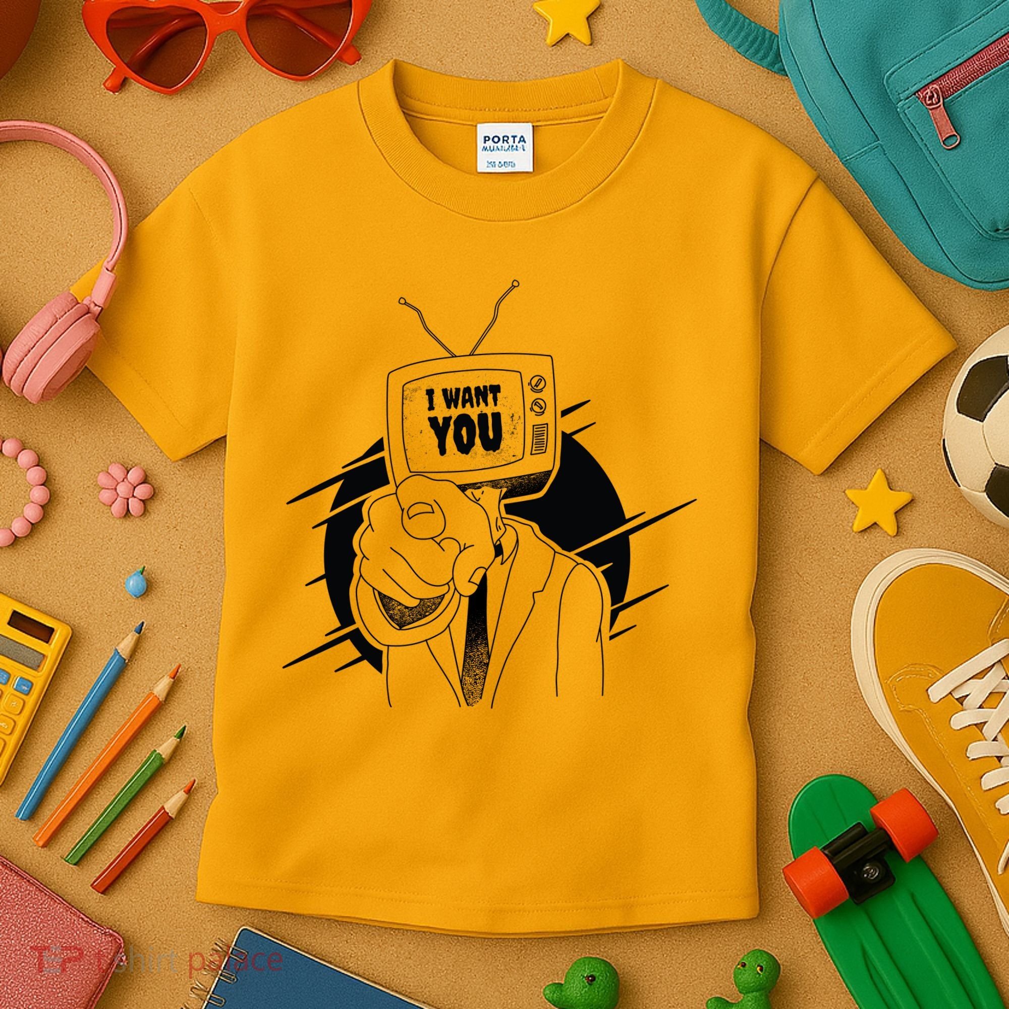 I Want You Television Retro Funny Kids T-Shirt