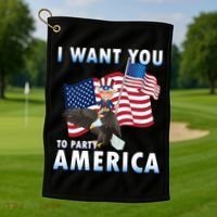 I Want You To Party America Golf Towel thumb 1