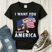 I Want You To Party America Women's T-Shirt thumb 3