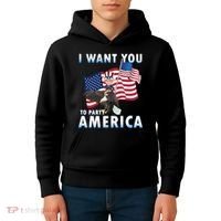 I Want You To Party America Kids Hoodie thumb 4