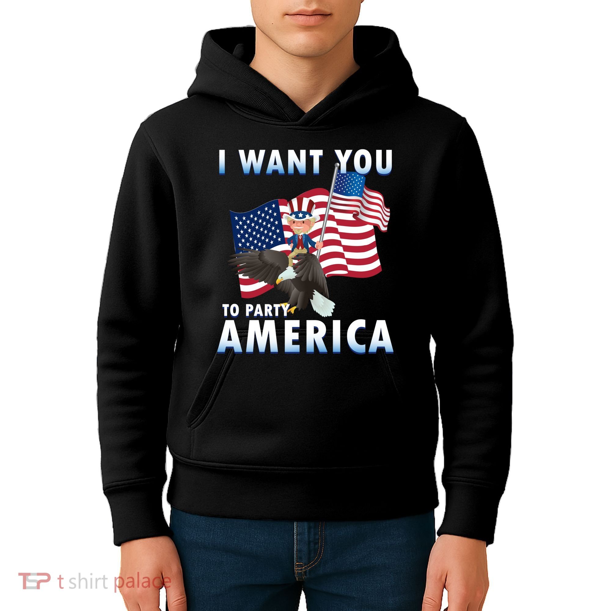 I Want You To Party America Kids Hoodie