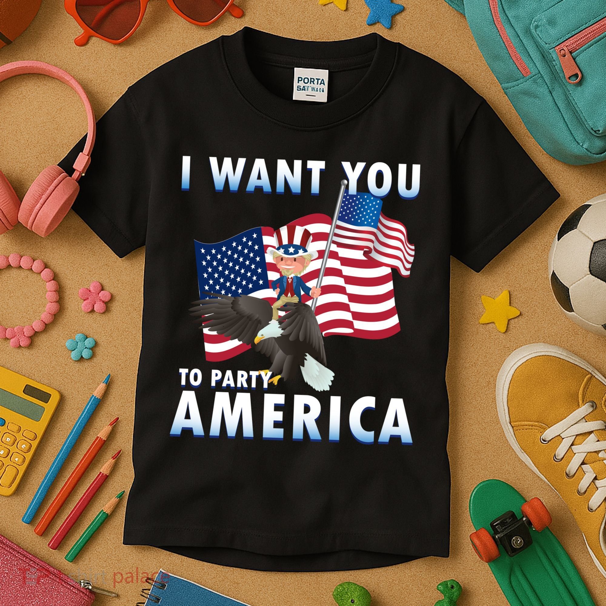 I Want You To Party America Kids T-Shirt