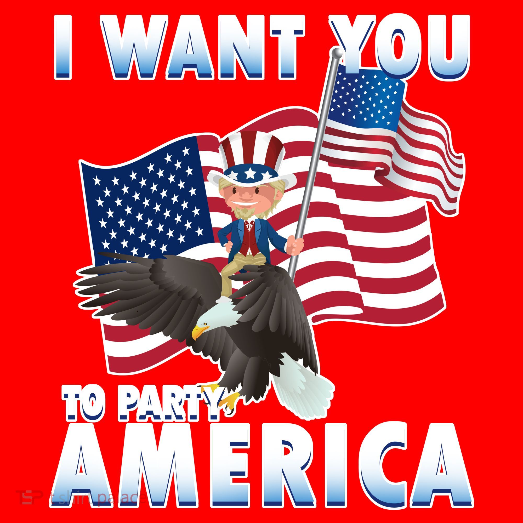 I Want You To Party America Santa Hat