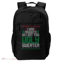 I Was Naughty So I Got This Ugly Christmas Sweater Backpack thumb 0
