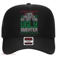 I Was Naughty So I Got This Ugly Christmas Sweater Hat thumb 0