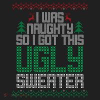 I Was Naughty So I Got This Ugly Christmas Sweater Golf Towel thumb 3