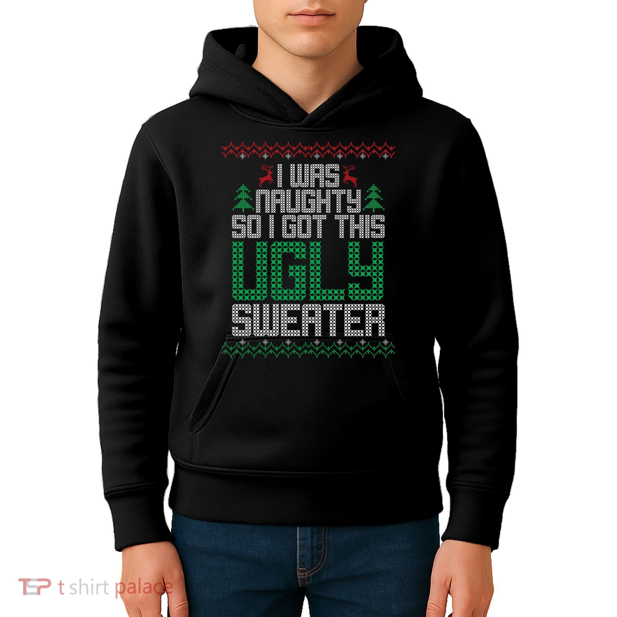 I Was Naughty So I Got This Ugly Christmas Sweater Kids Hoodie