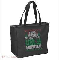 I Was Naughty So I Got This Ugly Christmas Sweater Tote Bag thumb 2