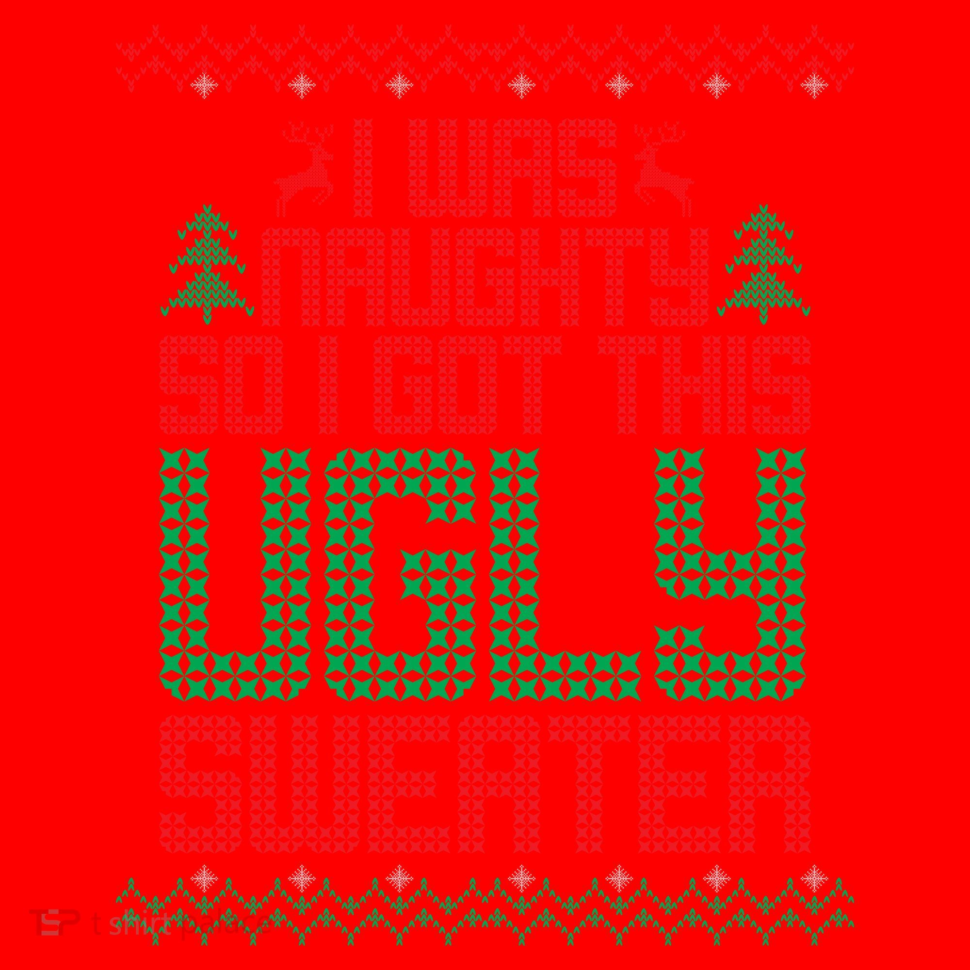 I Was Naughty So I Got This Ugly Christmas Sweater Santa Hat