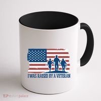 I Was Raised By A Veteran Coffee Mug thumb 1