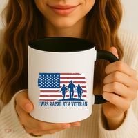 I Was Raised By A Veteran Coffee Mug thumb 3