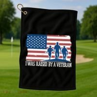 I Was Raised By A Veteran Golf Towel thumb 1