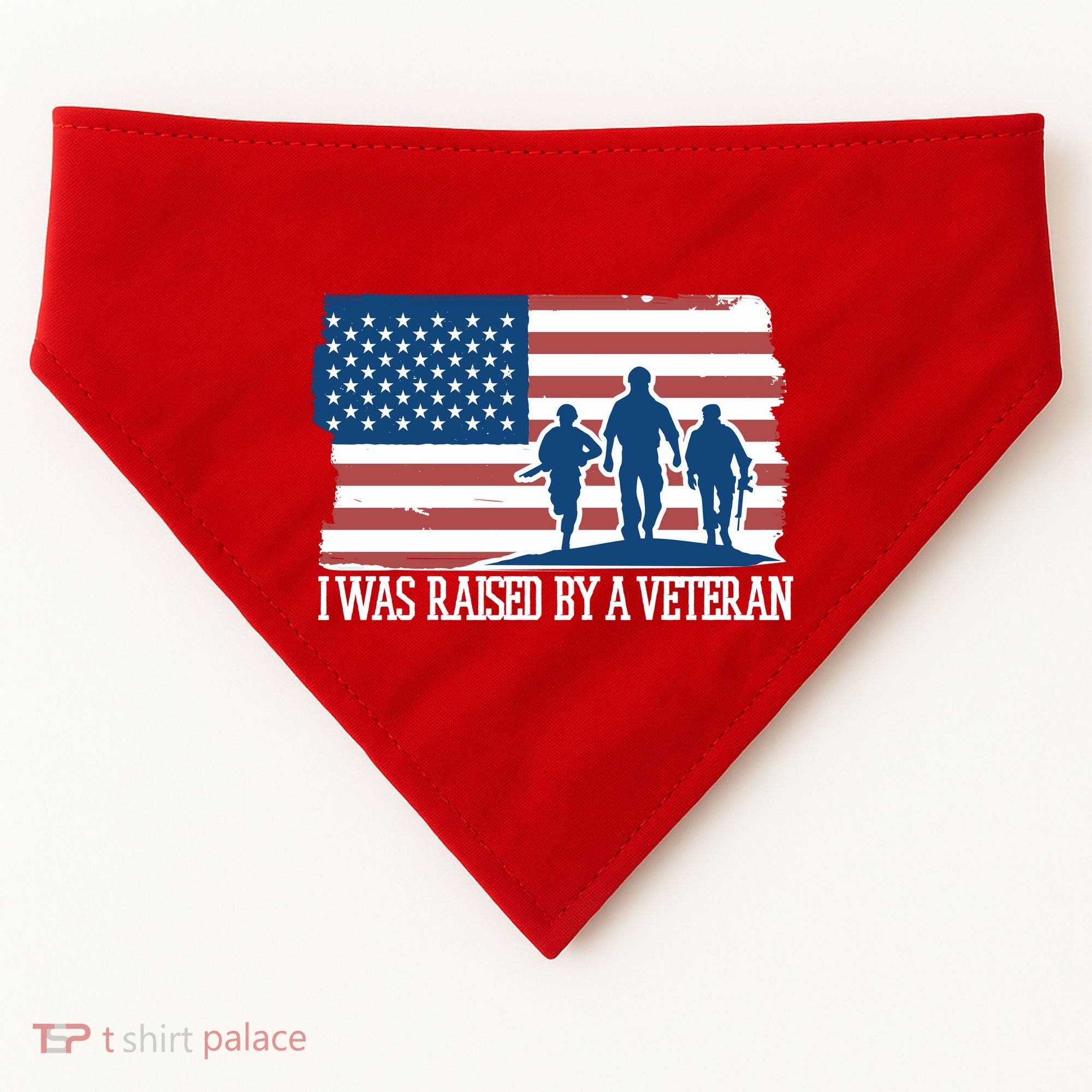 I Was Raised By A Veteran USA-Made Doggie Bandana