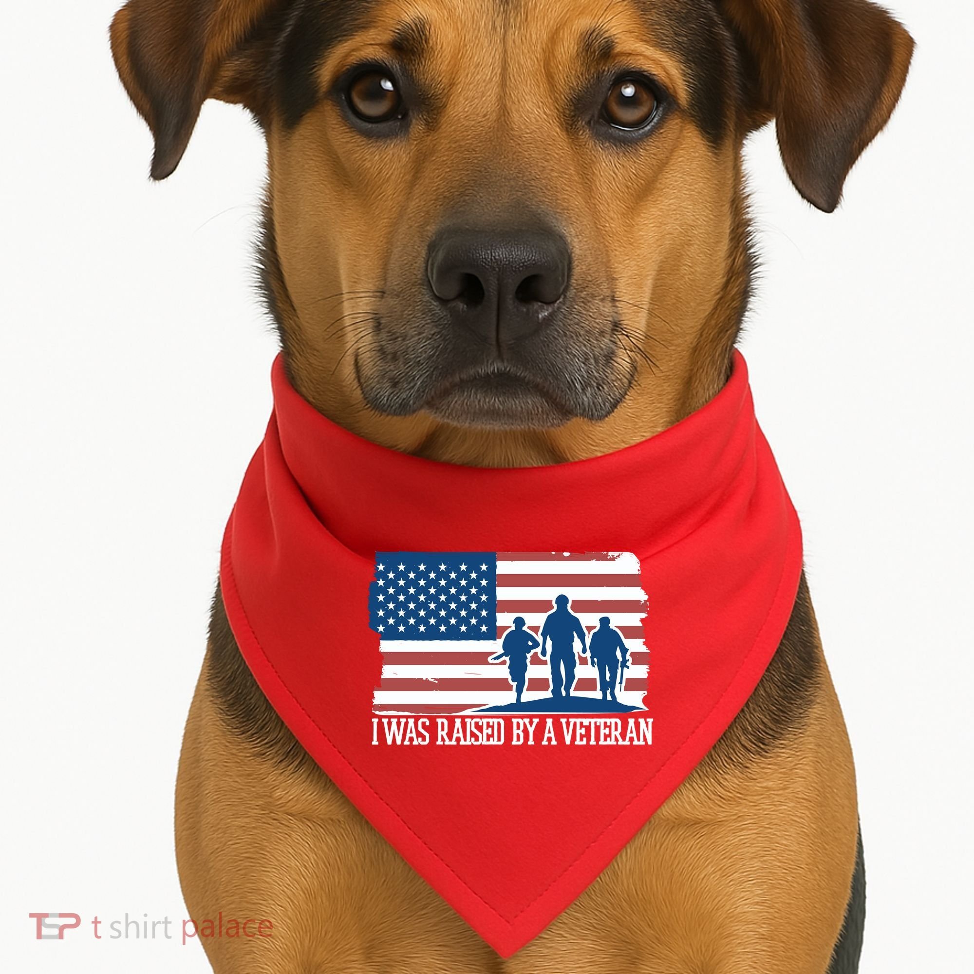 I Was Raised By A Veteran USA-Made Doggie Bandana