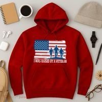 I Was Raised By A Veteran Hoodie thumb 3