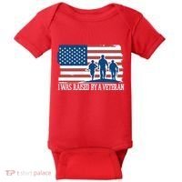 I Was Raised By A Veteran Baby Bodysuit thumb 0