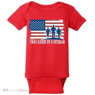 I Was Raised By A Veteran Baby Bodysuit