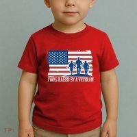 I Was Raised By A Veteran Toddler T-Shirt thumb 2