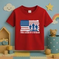 I Was Raised By A Veteran Toddler T-Shirt thumb 3