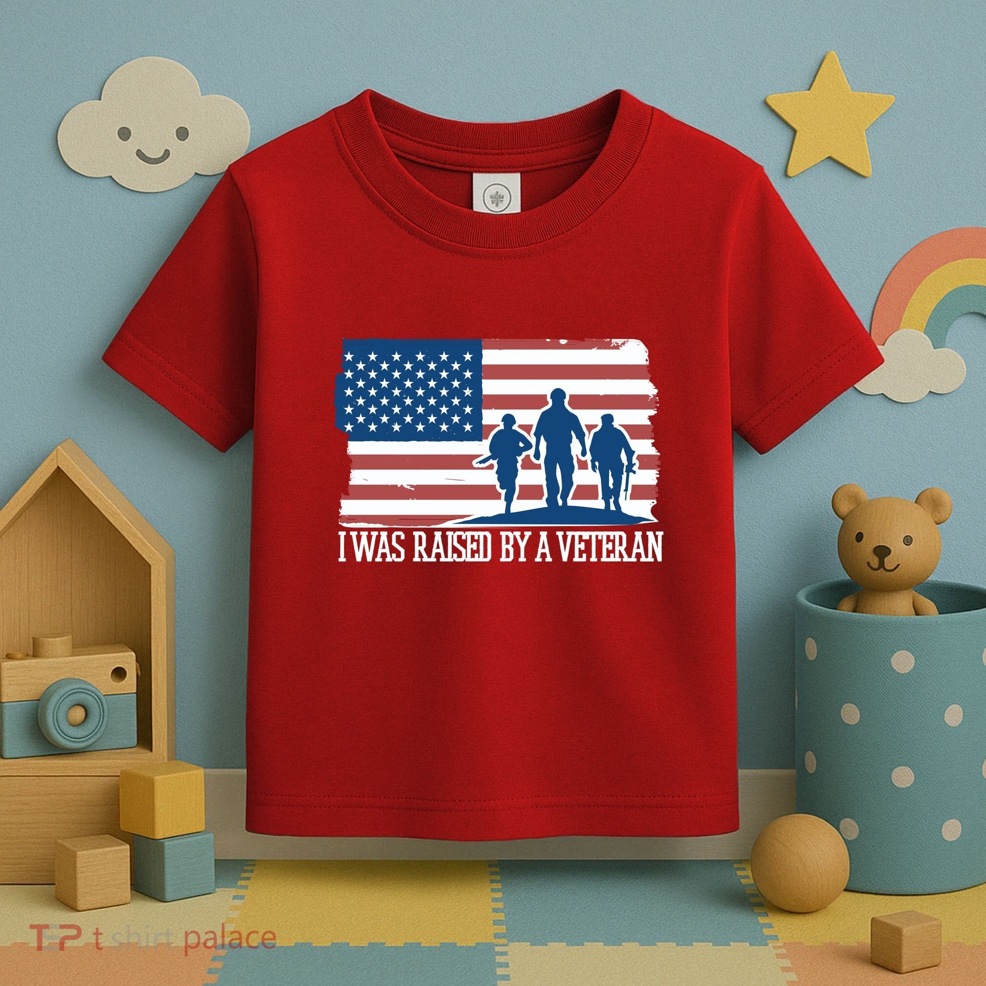 I Was Raised By A Veteran Toddler T-Shirt