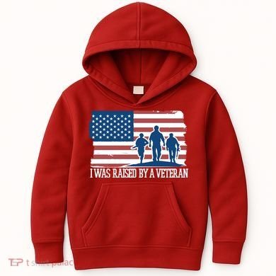 I Was Raised By A Veteran Kids Hoodie