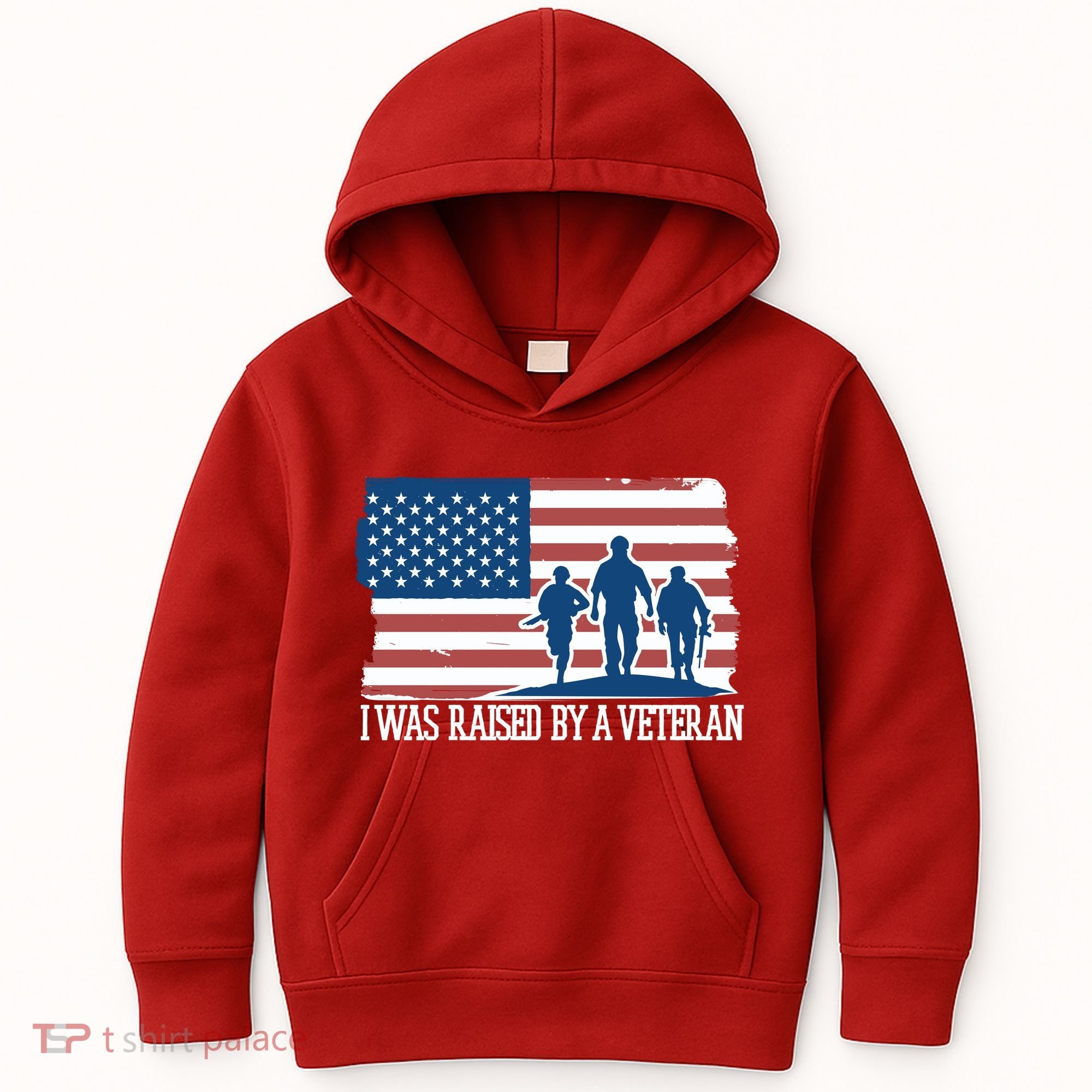 I Was Raised By A Veteran Kids Hoodie