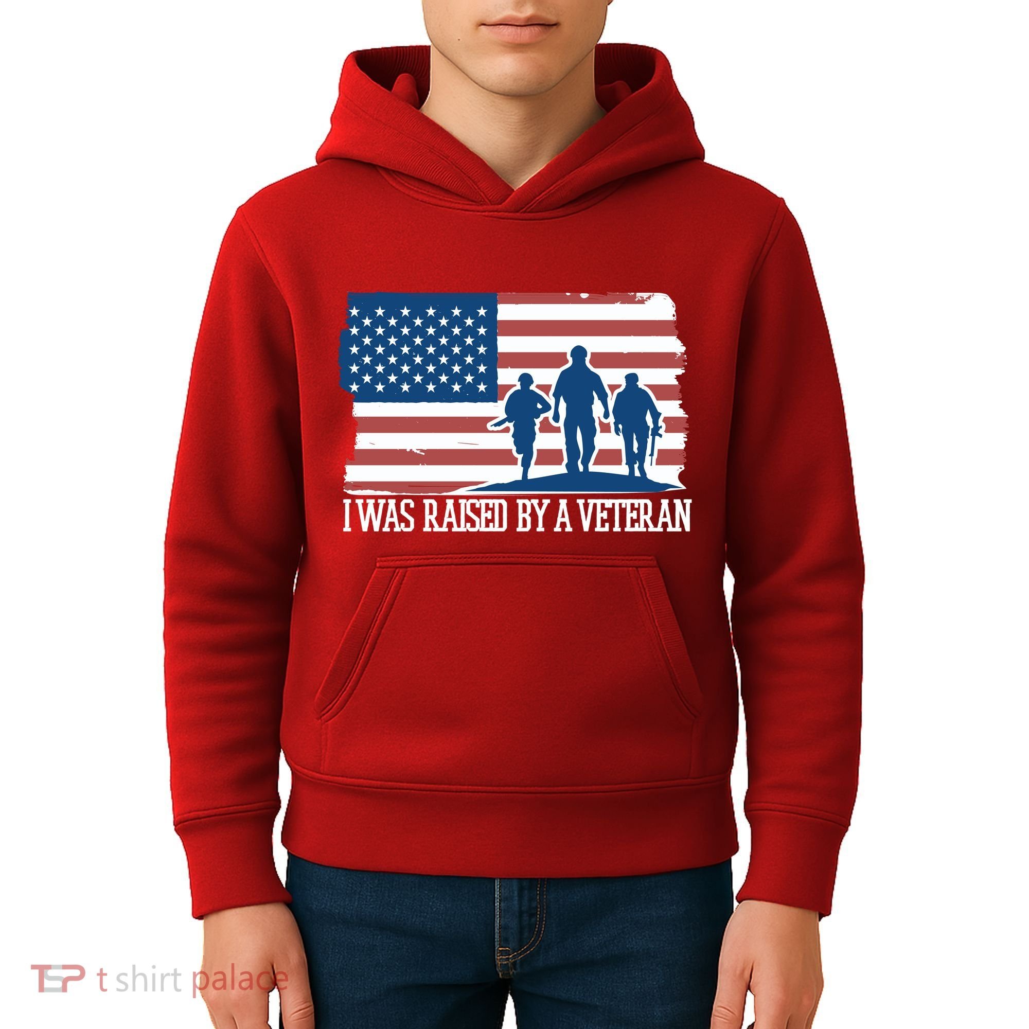I Was Raised By A Veteran Kids Hoodie