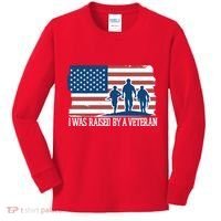 I Was Raised By A Veteran Kids Long Sleeve Shirt thumb 0
