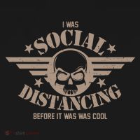I Was Social Distancing Before It Was Cool Skull Badge Bucket Hat thumb 4